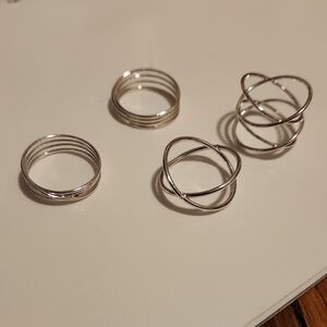 Elegant Silver Ring Set